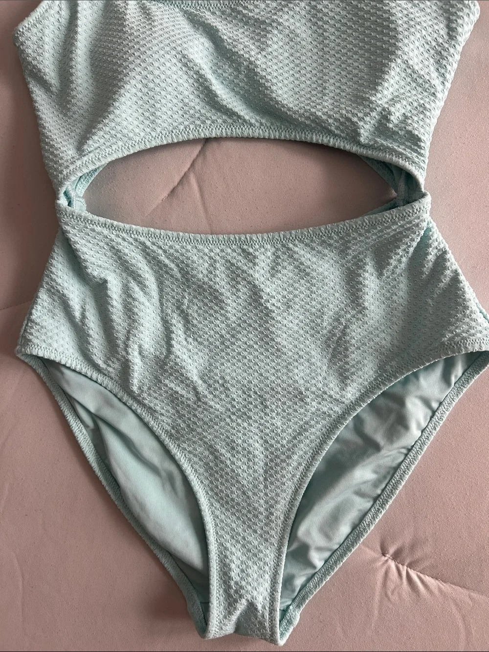 Aerie Cutout One-Piece Swimsuit Aqua